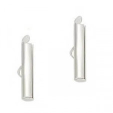 Slide end tubes 30mm - Antique silver